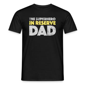 The Superhero In Reserve Dad - Men's T-Shirt - black - Front - AI Model Male 178 light (178cm)