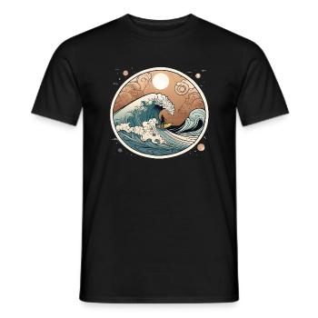 Styling the Wave - Men's T-Shirt - black - Front - AI Model Male 178 light (178cm)