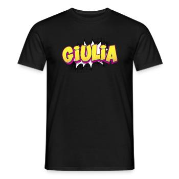 Giulia Custom Name Comic Book Style Pop Art, - Men's T-Shirt - black - Front - AI Model Male 178 light (178cm)
