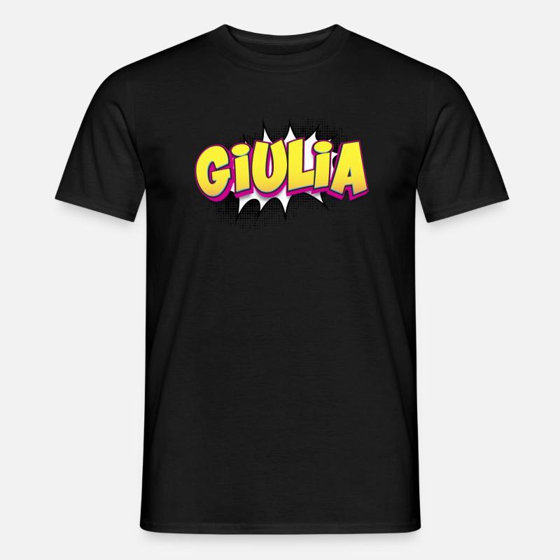 Giulia Benutzerdefinierter Name Comic-Stil Pop-Art, - Männer T-Shirt - Schwarz