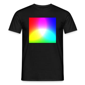 RGB Farbpalette - Additive Farbmischung - Männer T-Shirt - Schwarz - Vorne - AI Model Male 178 light (178cm)