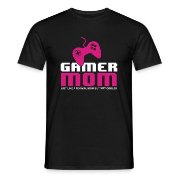 Gamer Mom Video Games Gaming Lover Mother Player - Men's T-Shirt - black - Front - AI Model Male 178 light (178cm)