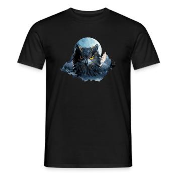 Eule schwarz fertig - Männer T-Shirt - Schwarz - Vorne - AI Model Male 178 light (178cm)