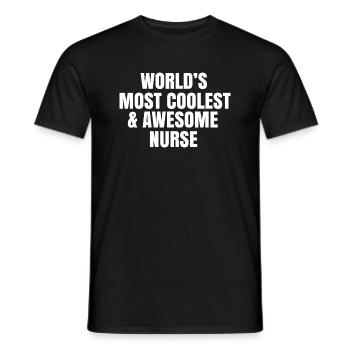 World's most coolest and awesome nurse - Men's T-Shirt - black - Front - AI Model Male 178 light (178cm)