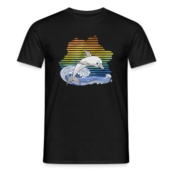 Delfin - Männer T-Shirt - Schwarz - Vorne - AI Model Male 178 light (178cm)