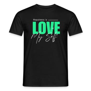 Le bonheur c’est - L’AMOUR - MON MOI - T-shirt homme - noir - Devant - AI Model Male 178 light (178cm)