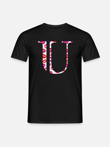 Lettre u bisous - Männer T-Shirt - Schwarz