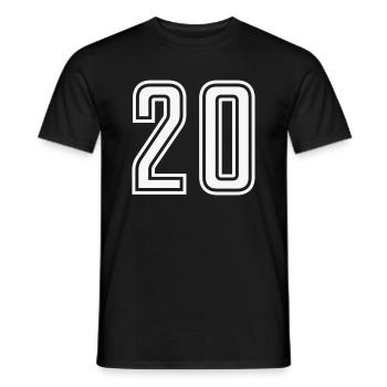 20 - Men's T-Shirt - black - Front - AI Model Male 178 light (178cm)