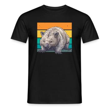 Retro Wombat - Men's T-Shirt - black - Front - AI Model Male 178 light (178cm)