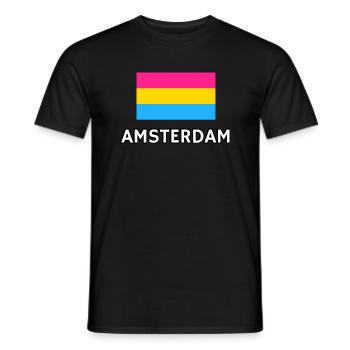 Pan Pride Flagge Amsterdam - Männer T-Shirt - Schwarz - Vorne - AI Model Male 178 light (178cm)