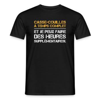 Casse-couilles à temps complet - T-shirt homme - noir - Devant - AI Model Male 178 light (178cm)