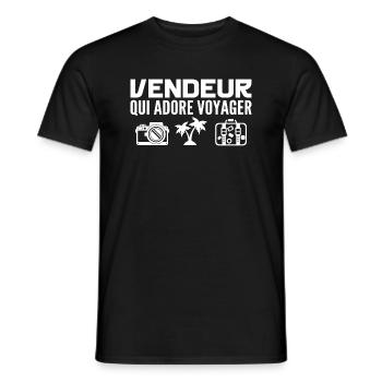 Travelers & Sellers: Passion & Discovery - Men's T-Shirt - black - Front - AI Model Male 178 light (178cm)