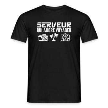 Reisende & Kellner: Leidenschaft & Entdeckung - Männer T-Shirt - Schwarz - Vorne - AI Model Male 178 light (178cm)