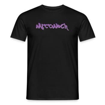 Wednesday, available every weekday, nettsfetz.de - Men's T-Shirt - black - Front - AI Model Male 178 light (178cm)