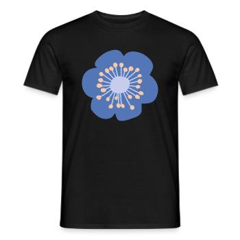 blue flower with yellow - Men's T-Shirt - black - Front - AI Model Male 178 light (178cm)