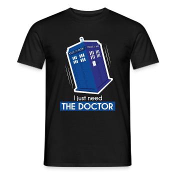 I just need the doctor - T-shirt homme - noir - Devant - AI Model Male 178 light (178cm)