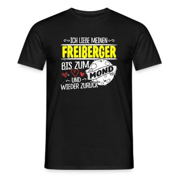 FREIBERGER - Mond - Männer T-Shirt - Schwarz - Vorne - AI Model Male 178 light (178cm)