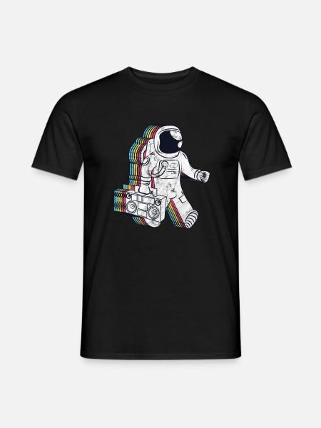 Astronaut Weltall Weltraum Space Musik Hipster - Männer T-Shirt - Schwarz