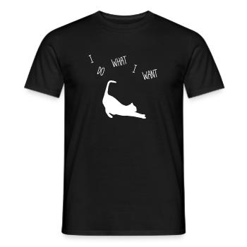 Lustige Katze Eigensinnig Humorvoll Tierlieb - Männer T-Shirt - Schwarz - Vorne - AI Model Male 178 light (178cm)