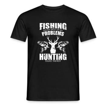 Pêche Chasse Chasse Pêcheurs Passe-temps Sports - T-shirt homme - noir - Devant - AI Model Male 178 light (178cm)