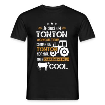 Je suis un Tonton Agriculteur Plus Cool Cadeau - T-shirt homme - noir - Devant - AI Model Male 178 light (178cm)