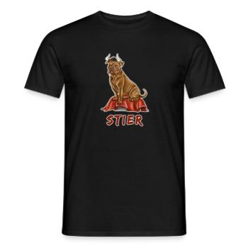 Stier - Männer T-Shirt - Schwarz - Vorne - AI Model Male 178 light (178cm)
