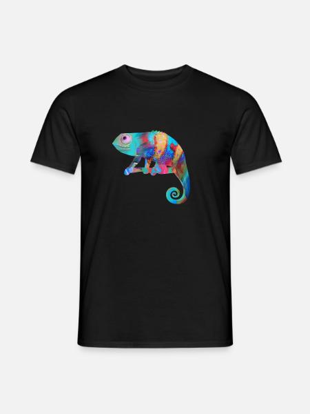 Chamäleon, graffiti, camelion, bunt,illustration, - Männer T-Shirt - Schwarz