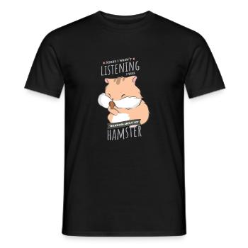 Thinking About My Hamster Cooler Nager - Männer T-Shirt - Schwarz - Vorne - AI Model Male 178 light (178cm)