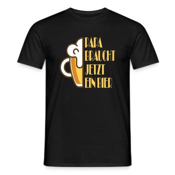 Papa braucht jetzt ein Bier - Männer T-Shirt - Schwarz - Vorne - AI Model Male 178 light (178cm)
