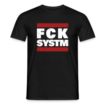 Fck System - Men's T-Shirt - black - Front - AI Model Male 178 light (178cm)