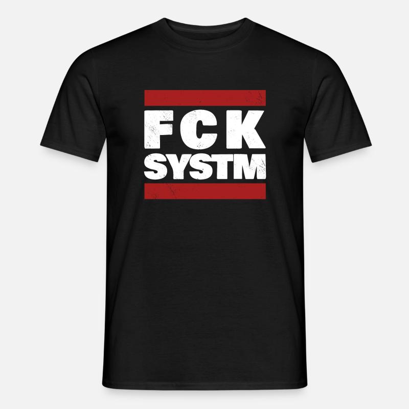 Fck System - Männer T-Shirt - Schwarz
