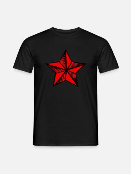 Stern red star - Männer T-Shirt - Schwarz