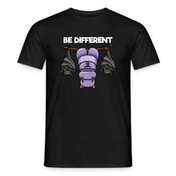 Be Different Nilpferd und Fledermäuse - Männer T-Shirt - Schwarz - Vorne - AI Model Male 178 light (178cm)