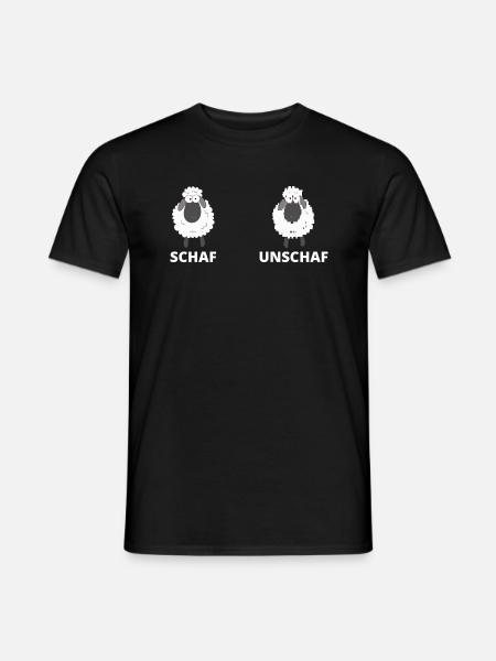 Schäfchen Schaf Unschaf Schafbock Schaffell - Männer T-Shirt - Schwarz