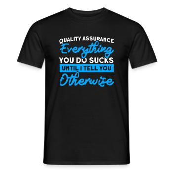 QA Engineer QA Tester Software Tester - Men's T-Shirt - black - Front - AI Model Male 178 light (178cm)