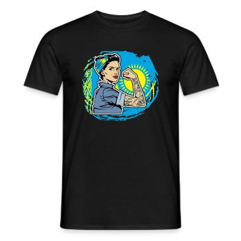 Kazakh Kazakh Kazakhstan Kazakhstan Kazakhstan - Men's T-Shirt - black - Front - AI Model Male 178 light (178cm)