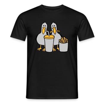 Fast-food mouettes volées - T-shirt homme - noir - Devant - AI Model Male 178 light (178cm)