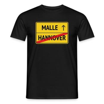 Hannover -> Malle - Männer T-Shirt - Schwarz - Vorne - AI Model Male 178 light (178cm)