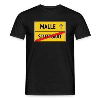 Stuttgart -> Malle - Männer T-Shirt - Schwarz - Vorne - AI Model Male 178 light (178cm)
