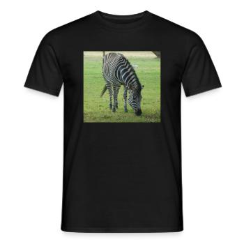Close up of Zebra - Men's T-Shirt - black - Front - AI Model Male 178 light (178cm)