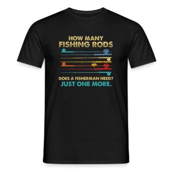 Funny Fishing Rods Fisherman Needs - Männer T-Shirt - Schwarz - Vorne - AI Model Male 178 light (178cm)