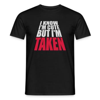 cute but taken quote - Men's T-Shirt - black - Front - AI Model Male 178 light (178cm)
