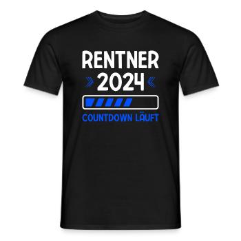 Rentner 2024 Countdown Läuft Rente 2024 - Männer T-Shirt - Schwarz - Vorne - AI Model Male 178 light (178cm)