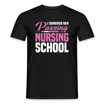 I Survived Her Passing Nursing School 15 - Men's T-Shirt - black - Front - AI Model Male 178 light (178cm)