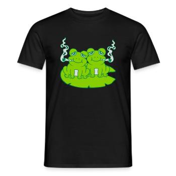 2 Stoner Friends Frogs - Men's T-Shirt - black - Front - AI Model Male 178 light (178cm)