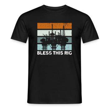 Oil Field Gas Worker Oil Rig Gift - Men's T-Shirt - black - Front - AI Model Male 178 light (178cm)