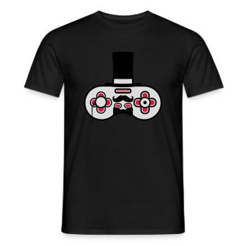 Messieurs vieux contrôleur rétro - T-shirt homme - noir - Devant - AI Model Male 178 light (178cm)
