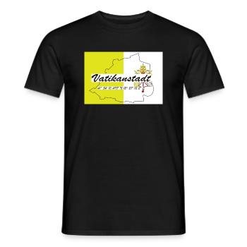 Vatikanstadt - Hauptstadt mit GPS & Flagge - Männer T-Shirt - Schwarz - Vorne - AI Model Male 178 light (178cm)