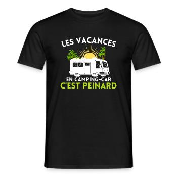 humour camping car vacances peinard - T-shirt homme - noir - Devant - AI Model Male 178 light (178cm)