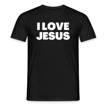 J’aime Jésus - Citations chrétiennes - T-shirt homme - noir - Devant - AI Model Male 178 light (178cm)